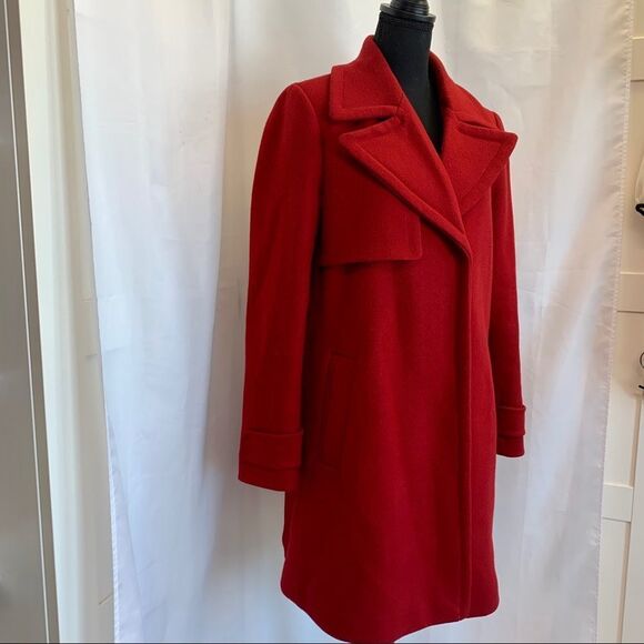 KARL Lagerfeld red jacket coat Sz M - Picture 3 of 13